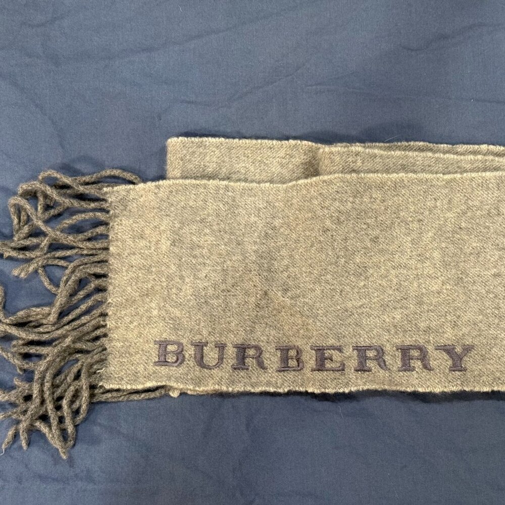 Authentic Burberry Grey Cashmere Scarf